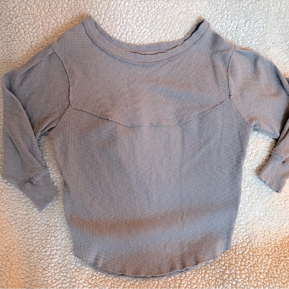 Women's Gray Ribbed Top